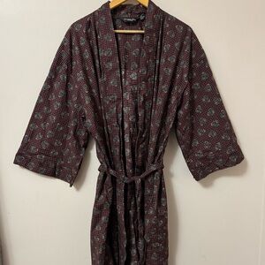 Christian Dior (One Size) monsieur men’s purple paisley nightwear kimono robe